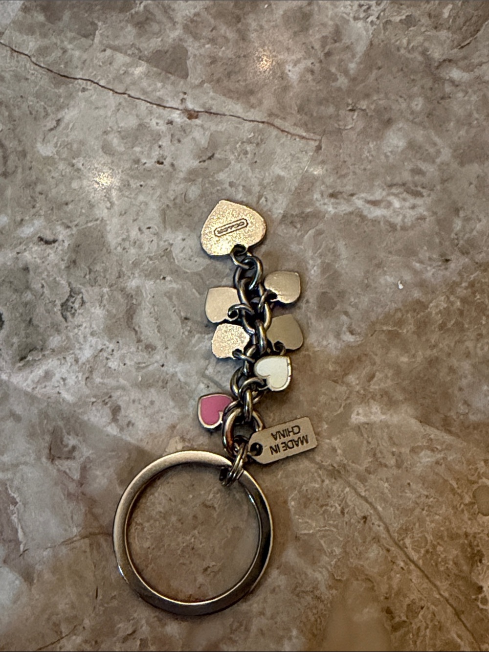 Coach Pink Multi-Heart Charm Key Ring HTF Y2K - Picture 7 of 10